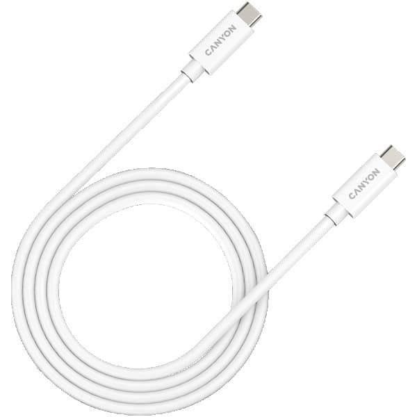 CANYON, U4-CC-5A1M-E, USB4 TYPE-C to TYPE-C cable assembly 40G 1m 5A 240W(ERP) with E-MARK, CE, ROHS, white ( CNS-USBC44W )