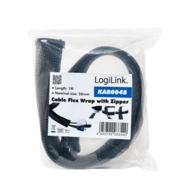 LogiLink fleksibilna zaštita za kablove sa rajfešlusom 2m x 50mm crna ( 1463 )