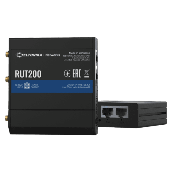 Teltonika RUT200 Industrial LTE WiFi Router, 4G, 1xWAN, 1xLAN, 1xSIM ( 5197 )