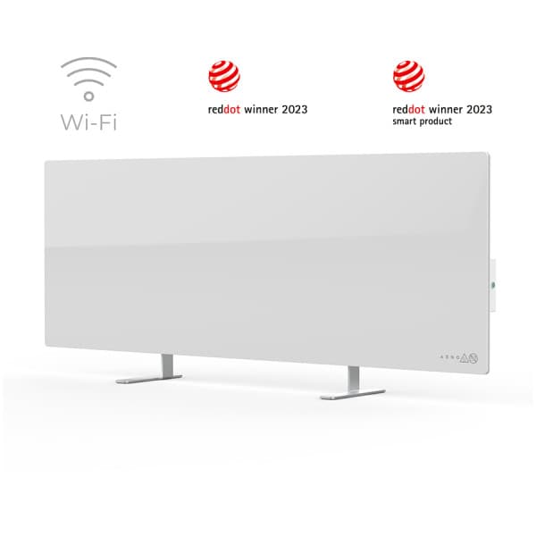 AENO Premium Eco Smart Heater, 700W, Tempered glass, Infrared+convection heating type, Plug type: Europe (EF type), WHITE ( AGH0001S )