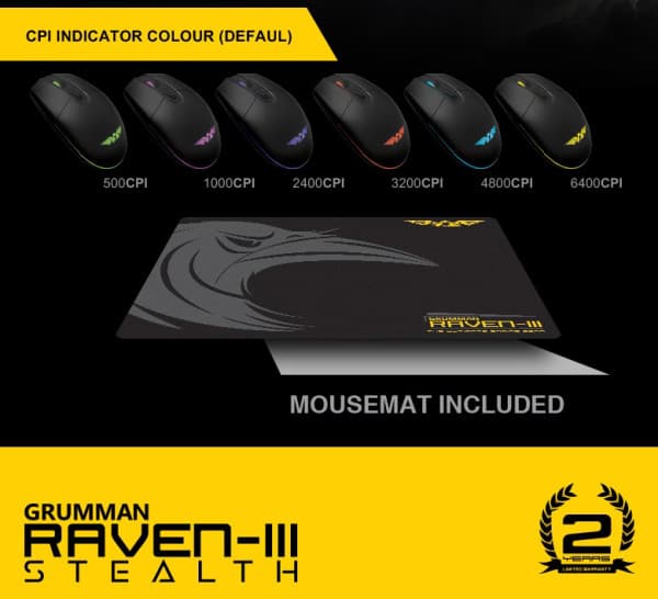 ARMAGGEDDON Raven III Stealth Gaming miš USB optički ( 3911 )