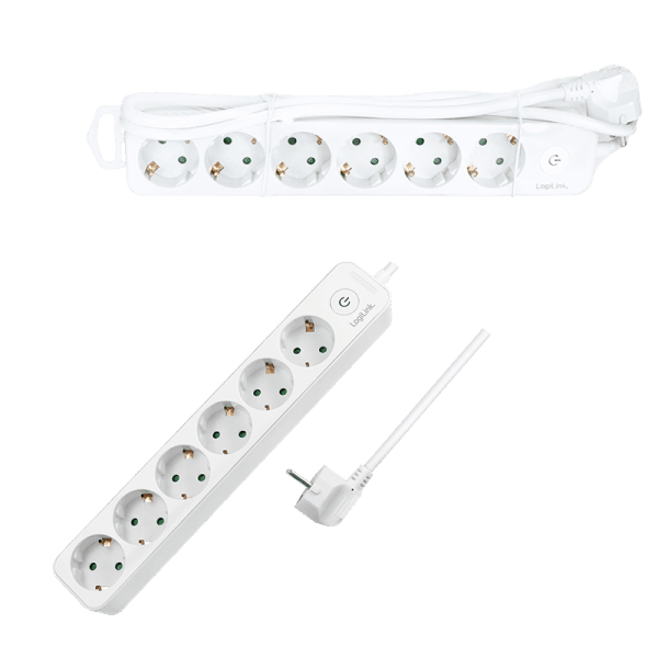 Logilink produžni kabl 6 mesta, prekidač, 1.5m, beli ( 4793 )