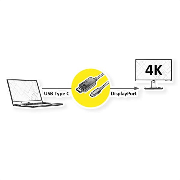 Secomp STANDARD Type C - DisplayPort Cable, M/M, 1.0 m ( 4720 )