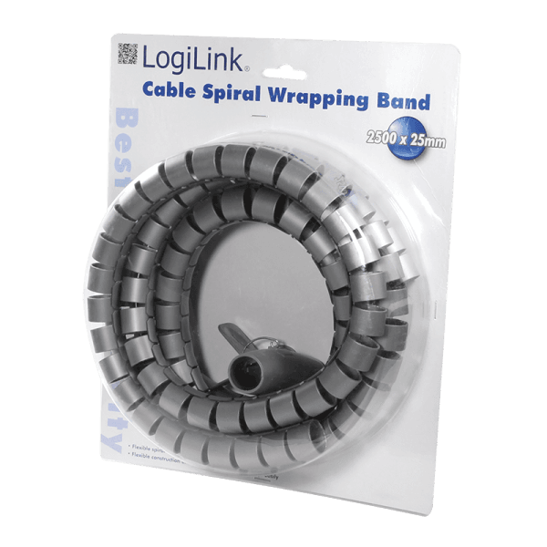 LogiLink spiralni držač za kablove 2.5m x 25mm srebrni ( 1476 )