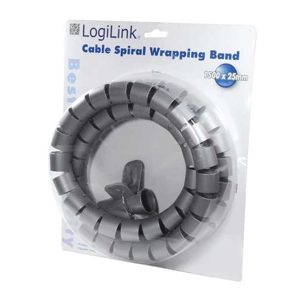 LogiLink spiralni držač za kablove 1.5m x 28mm srebrni ( 2692 )
