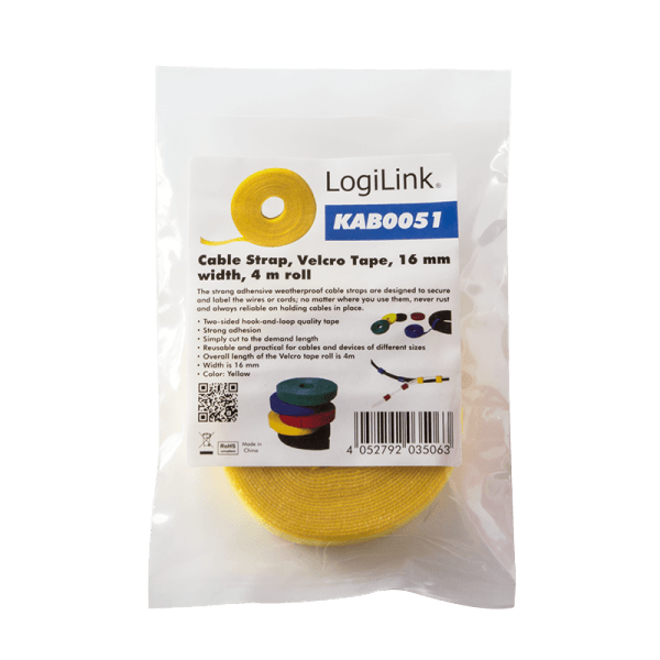 Logilink čičak traka, 4m, 16mm, žuta ( 2743 )