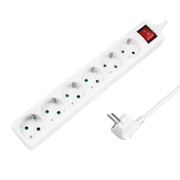 Logilink produžni kabl 6 mesta, prekidač, 1.5m, beli ( 5514 )