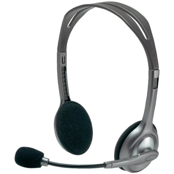 LOGITECH H110 Corded Stereo Headset - GRAYSILVER - Dual Plug ( 981-000271 )