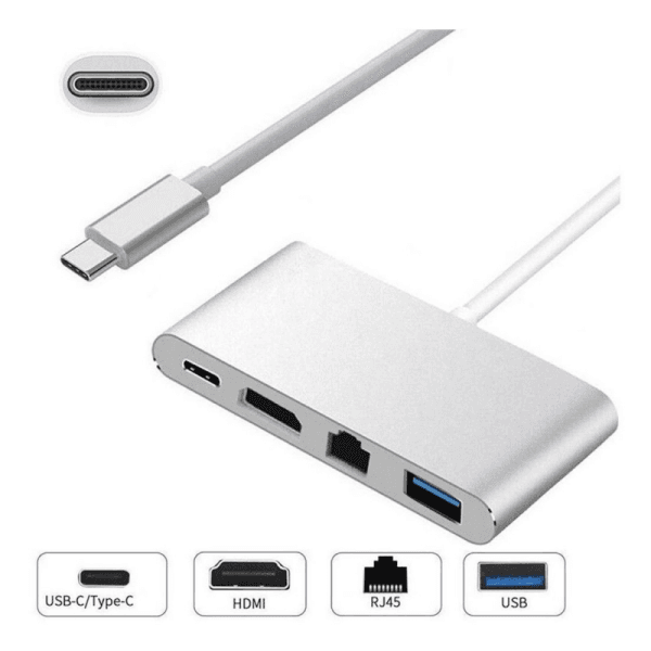 Adapter Type C na RJ45 (LAN) HDMI USB 3.0 4u1 JWD-TC08